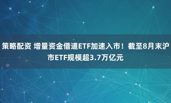 策略配资 增量资金借道ETF加速入市！截至8月末沪市ETF规模超3.7万亿元