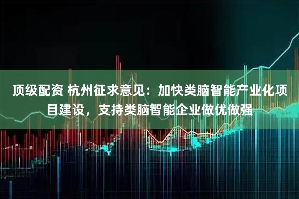顶级配资 杭州征求意见：加快类脑智能产业化项目建设，支持类脑智能企业做优做强