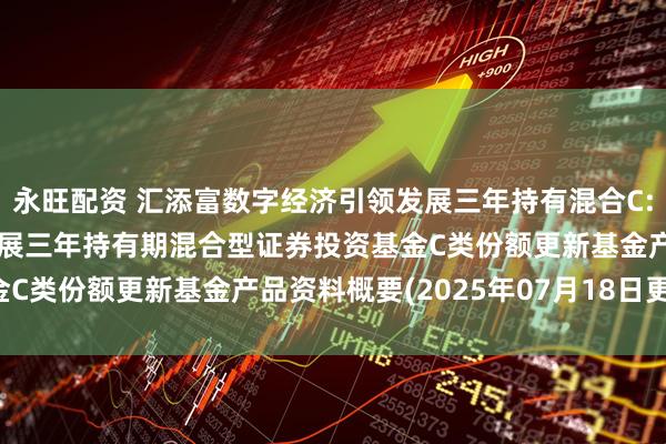 永旺配资 汇添富数字经济引领发展三年持有混合C: 汇添富数字经济引领发展三年持有期混合型证券投资基金C类份额更新基金产品资料概要(2025年07月18日更新)